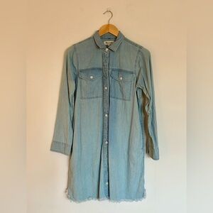 Madewell Light Blue Denim Shirt Dress